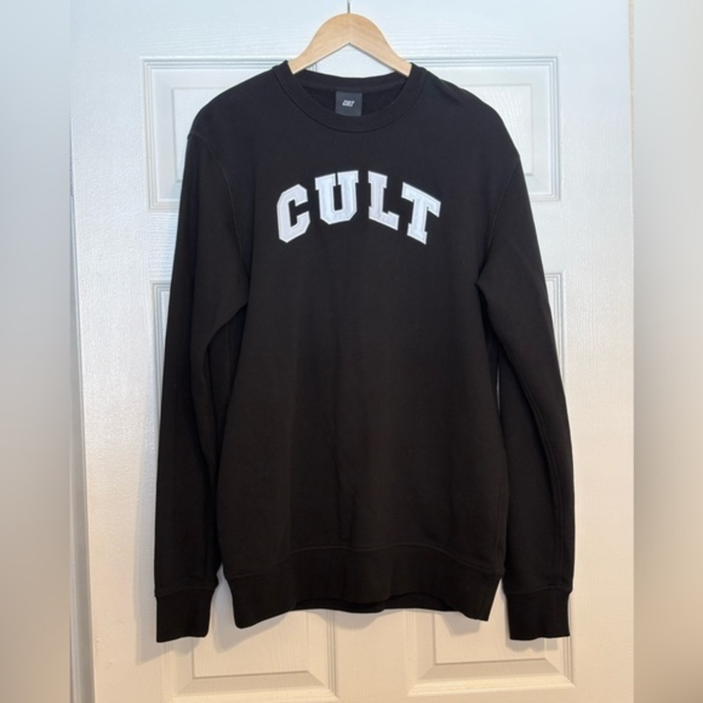Cult of Individuality Embroidered Big Logo Crewneck Size Large Black Unisex